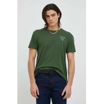 G-Star Raw tricou din bumbac culoarea verde, cu imprimeu
