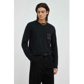 Marc O'Polo longsleeve barbati, culoarea negru, cu imprimeu