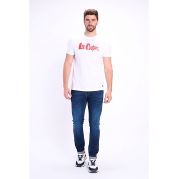 Blugi slim fit cu aspect decolorat