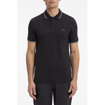 Tricou polo slim fit din material pique