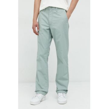 Vans pantaloni barbati, culoarea verde, cu fason chinos