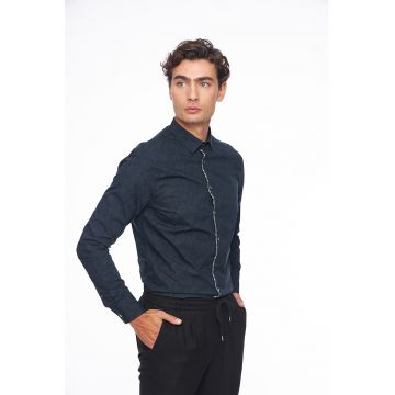 Camasa slim fit de bumbac cu model