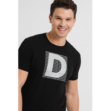 Tricou slim fit cu imprimeu logo pe piept Diegor