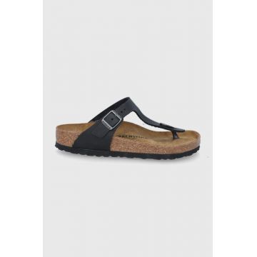 Birkenstock șlapi din nubuc Gizeh culoarea negru, 845251