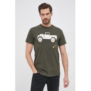 Deus Ex Machina Tricou din bumbac culoarea verde, cu imprimeu