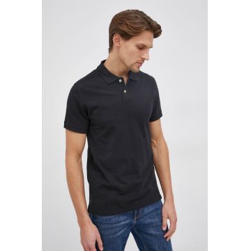 Pepe Jeans Polo de bumbac Vincent culoarea negru, material neted