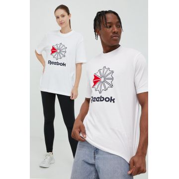 Reebok Classic Tricou din bumbac HD4015 culoarea alb, cu imprimeu