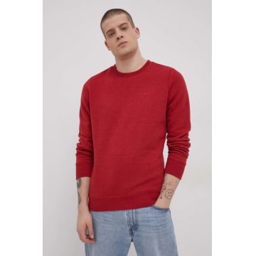 Superdry Bluză bărbați, culoarea rosu, material neted