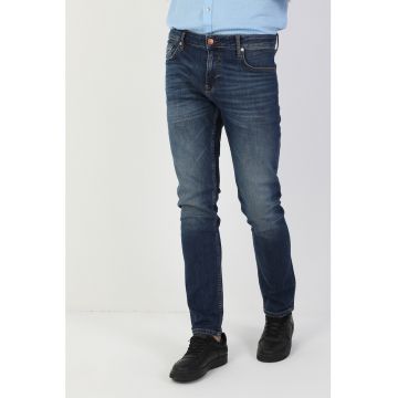 Blugi slim fit cu aspect decolorat Blugi slim fit cu aspect decolorat