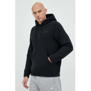 Peak Performance bluza barbati, culoarea negru, cu glugă, neted