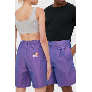 Reebok Classic pantaloni scurti Nao Serati & Pride culoarea violet, neted