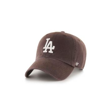 47brand șapcă de baseball din bumbac MLB Los Angeles Dodgers culoarea maro, cu imprimeu B-NLRGW12GWS-BWA