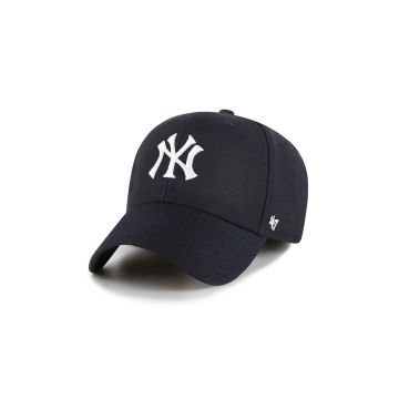 47brand șapcă din amestec de lână MLB New York Yankees culoarea bleumarin, cu imprimeu  B-MVPSP17WBP-NYC