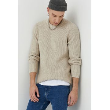 Abercrombie & Fitch pulover barbati, culoarea bej,