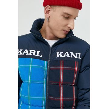 Karl Kani geaca barbati, culoarea albastru marin, de iarna, oversize