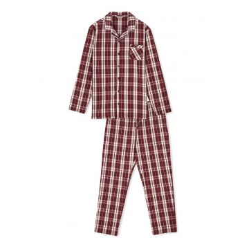 Pijama in carouri cu buzunar aplicat