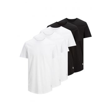 Set de tricouri din bumbac organic - 5 piese - Alb/Negru