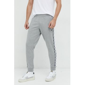 Superdry pantaloni de trening barbati, culoarea gri, melanj