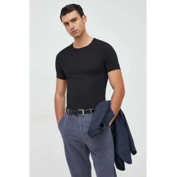 BOSS tricou 2-pack barbati, culoarea negru, neted