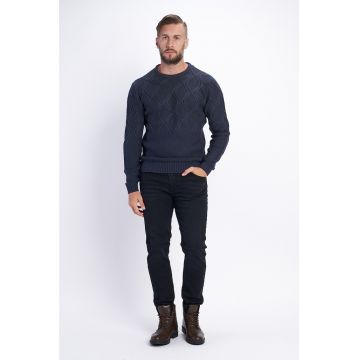 Pulover din amestec de lana cu aspect texturat