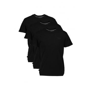 Set de tricouri cu decolteu la baza gatului si logo- 3 piese