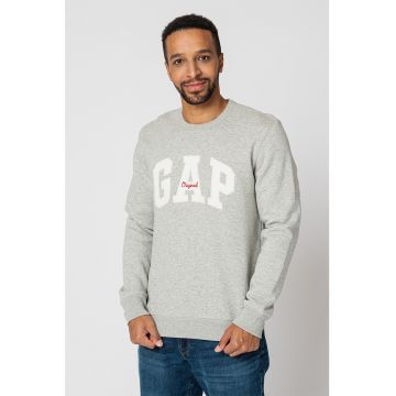 Bluza sport cu model logo si decolteu la baza gatului