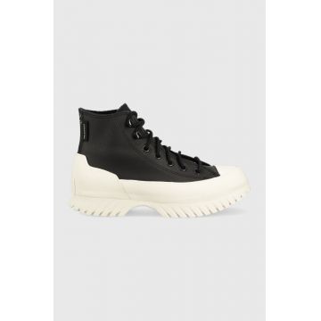 Converse tenisi de piele Chuck Taylor All Star Lugged Winter culoarea negru