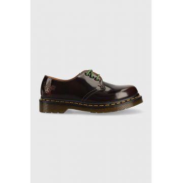 Dr. Martens pantofi de piele 1461 Arcadia X The Clash femei, culoarea bordo, cu platforma DM28001600-Burgundy