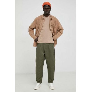 G-Star Raw pantaloni barbati, culoarea verde, cu fason chinos