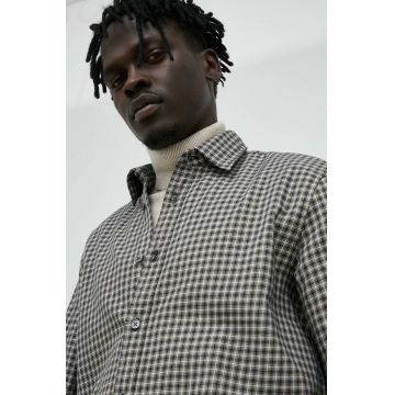 Marc O'Polo camasa din bumbac barbati, culoarea negru, cu guler clasic, regular