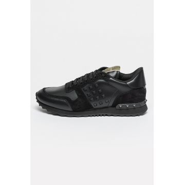 Pantofi sport de piele si piele intoarsa cu tinte