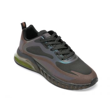 Pantofi sport GRYXX negri, 66139, din material textil si piele ecologica