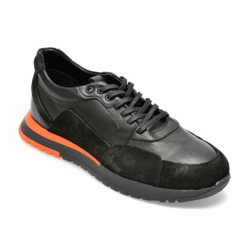 Pantofi sport OTTER negri, M66409, din piele naturala