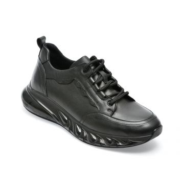 Pantofi sport OTTER negri, RS22729, din piele naturala