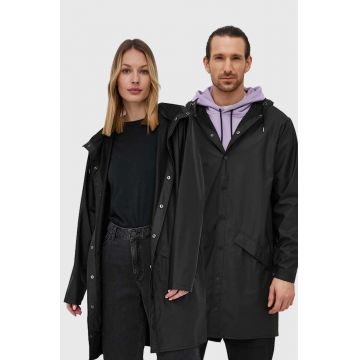Rains geacă 12020 Long Jacket culoarea negru, de tranzitie 12020.01-Black