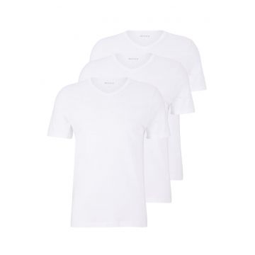Set de tricouri de casa cu decolteu in V - 3 piese - Alb