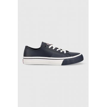 Tommy Jeans tenisi Leather Vulc Tjm Ess barbati, culoarea albastru marin