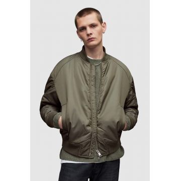 AllSaints geaca bomber barbati, culoarea verde, de iarna