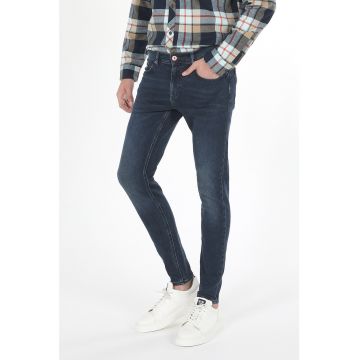 Blugi skinny cu aspect decolorat