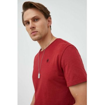 G-Star Raw tricou din bumbac culoarea rosu, neted