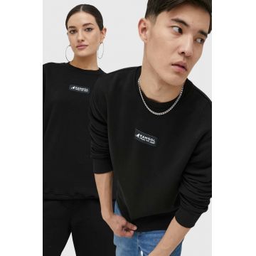 Kangol bluza unisex, culoarea negru, cu imprimeu