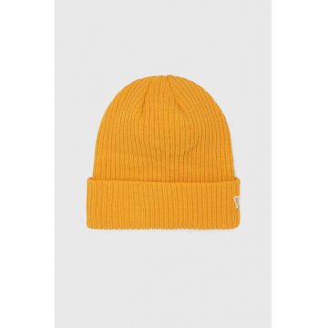 New Era caciula culoarea galben, din tricot gros