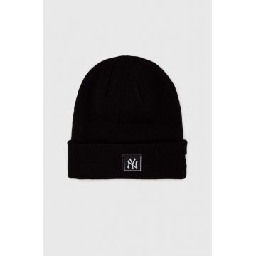 New Era caciula culoarea negru, din tricot gros