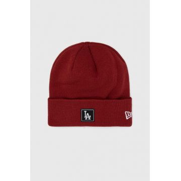 New Era caciula culoarea rosu, din tricot gros