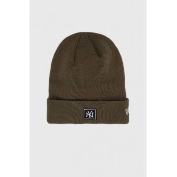 New Era caciula culoarea verde, din tricot gros