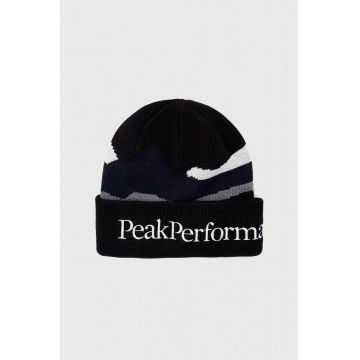 Peak Performance caciula de lana culoarea negru, de lana, din tricot gros Peak Performance caciula de lana culoarea negru, de lana, din tricot gros
