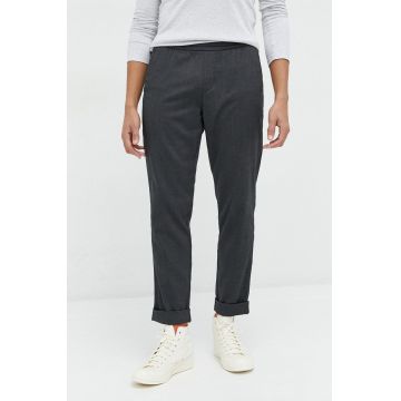 Abercrombie & Fitch pantaloni barbati, culoarea negru, drept