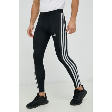 adidas Performance leggins de antrenament Techfit barbati, culoarea negru, cu imprimeu