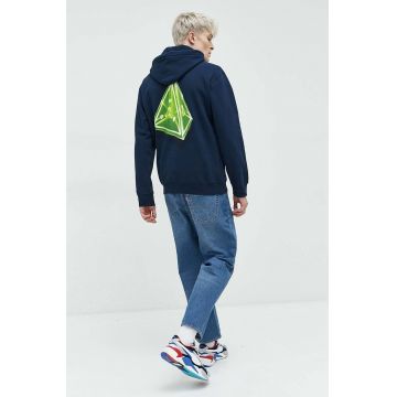 HUF bluza barbati, culoarea albastru marin, cu glugă, cu imprimeu