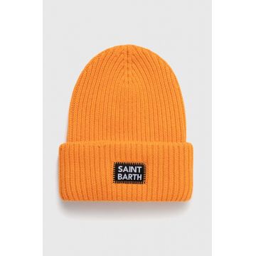 MC2 Saint Barth caciula din amestec de lana culoarea portocaliu, din tricot gros MC2 Saint Barth caciula din amestec de lana culoarea portocaliu, din tricot gros